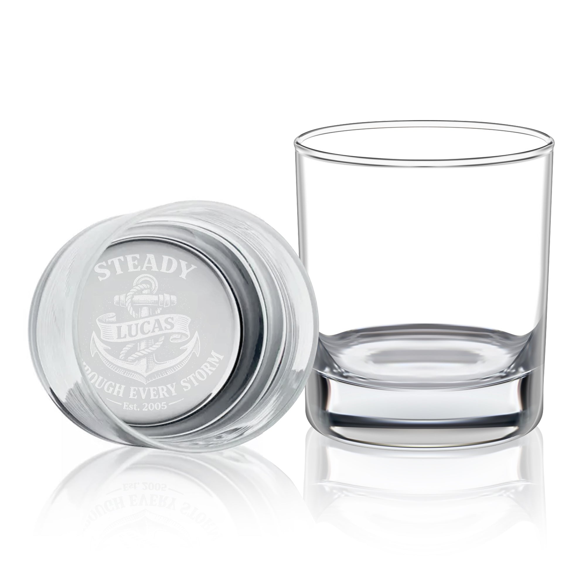 Personalized Whiskey Glass – Steady Through Every Storm