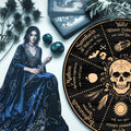 Skull Symbol Wheel of the Year Wooden Gothic Wall Art