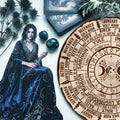 Moon Engraved Wheel of the Year Wooden Wall Decor