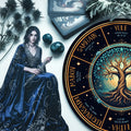 Blue Tree Wheel of the Year Wooden Pagan Wall Art