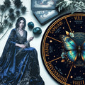 Blue Butterfly Wheel of the Year Wooden Pagan Wall Decor