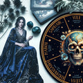 Skull Moon Wheel of the Year Wooden Gothic Wall Art