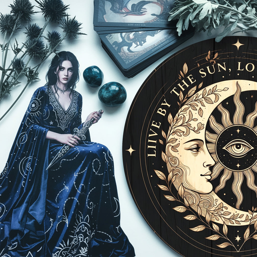 Sun Moon Face Wooden Spiritual Wall Decor