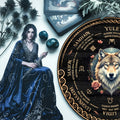 Wolf Floral Wheel of the Year Wooden Pagan Wall Art