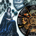 Pentagram Dark Seasonal Wheel of the Year Wooden Wiccan Art