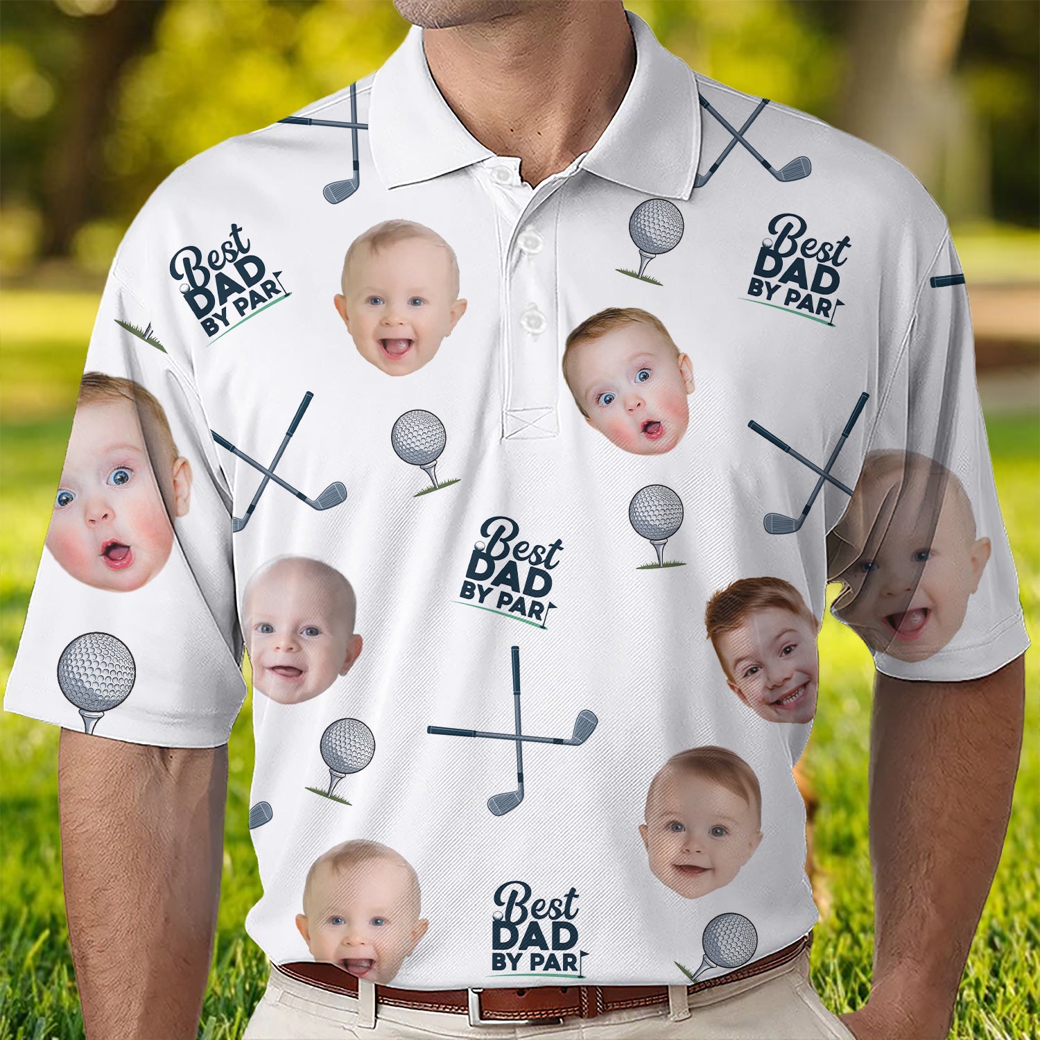 Best Dad by Par - Personalized Photo Polo Shirt - Gift For Dad