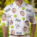 Tennis Best Dad by the Court - Personalized Photo Polo Shirt - Gift For Dad