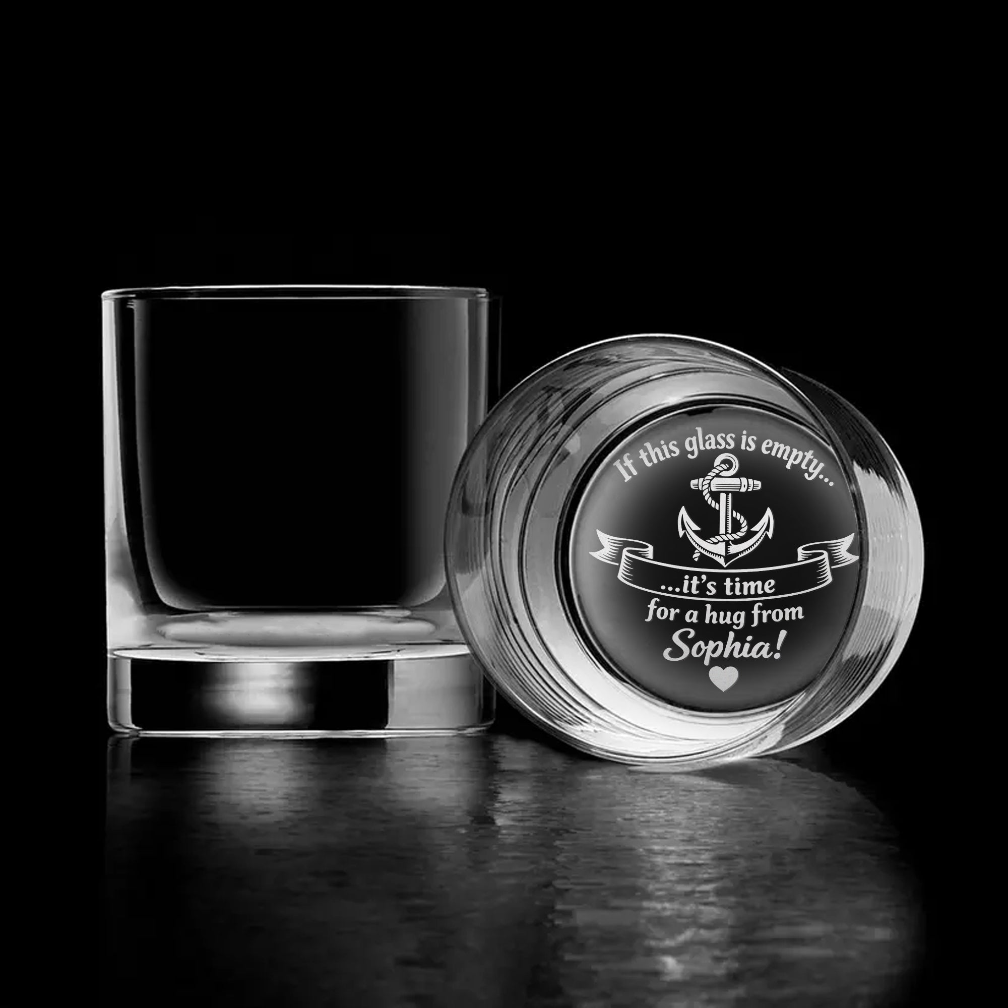 Personalized Whiskey Glass – “I Love You More” Gift