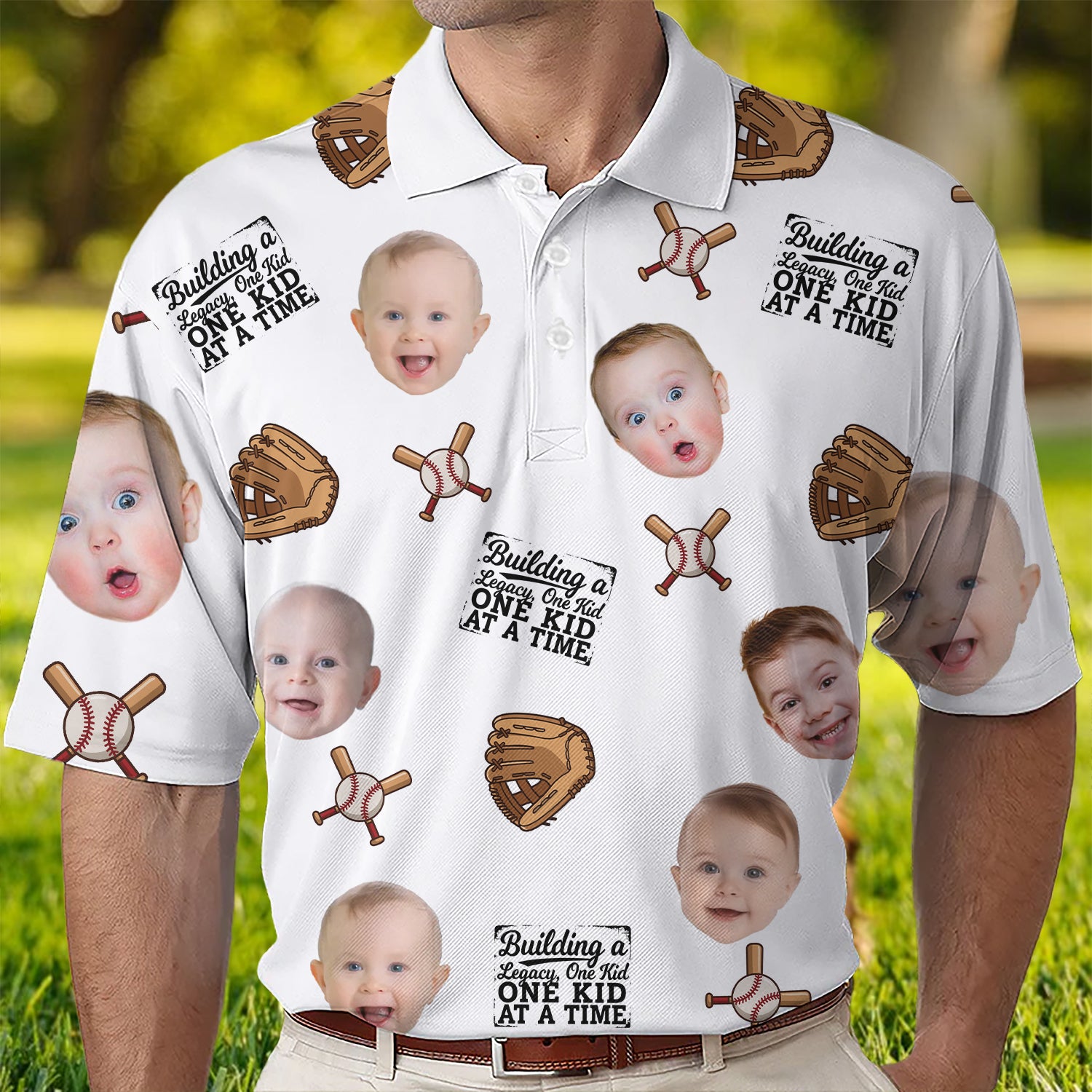 Building a Legacy, One Kid at a Time - Personalized Photo Polo Shirt - Gift For Dad