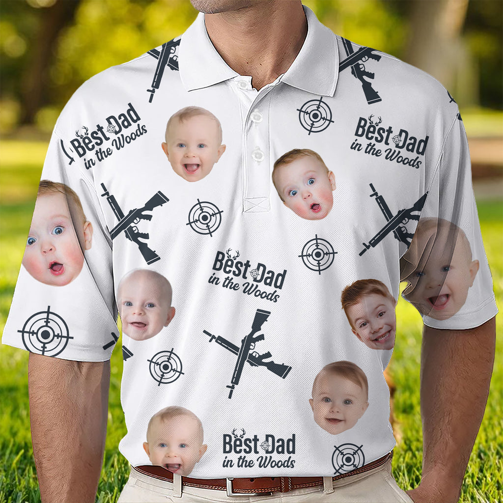 Best Dad in the Woods - Personalized Photo Polo Shirt - Gift For Dad