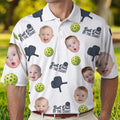 Pickleball Best Dad by the Court - Personalized Photo Polo Shirt - Gift For Dad
