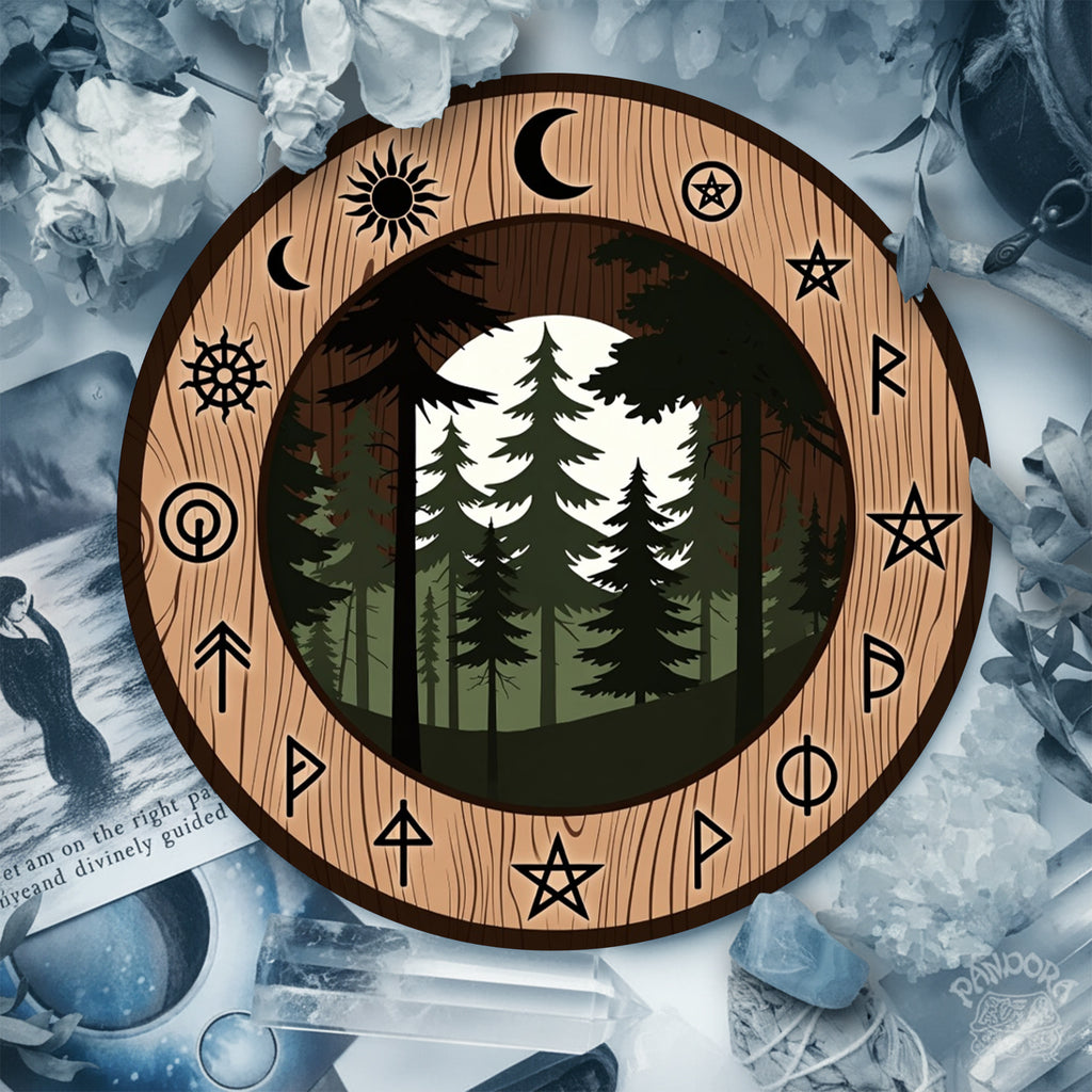 Forest Wheel of the Year Wooden Pagan Nature Wall Decor