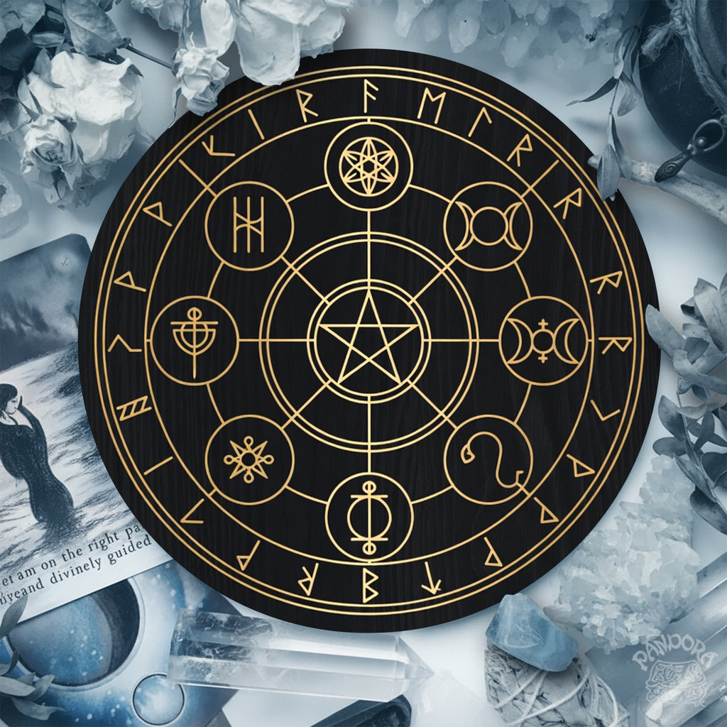 Mystical Wheel of the Year Magic Circle Wiccan Symbol Poster