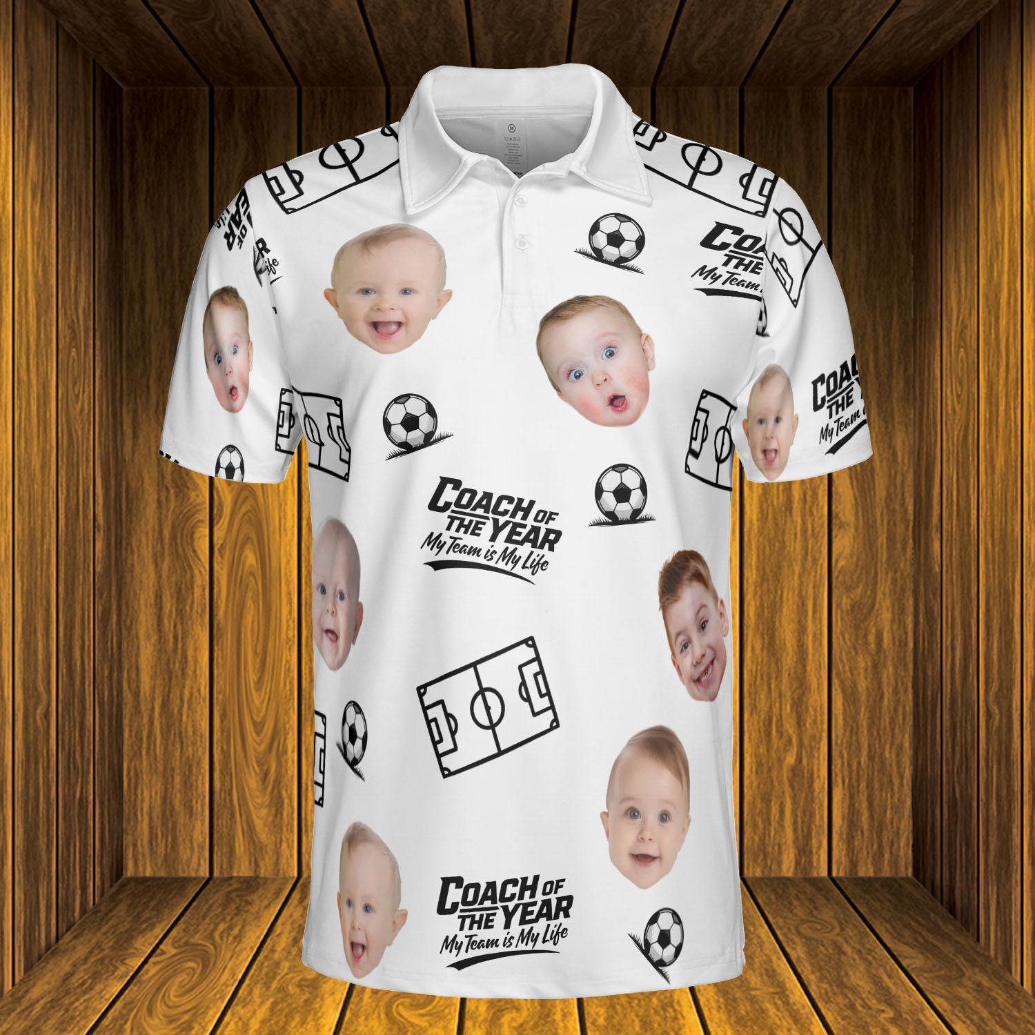Coach of the Year - Personalized Photo Polo Shirt - Gift For Dad