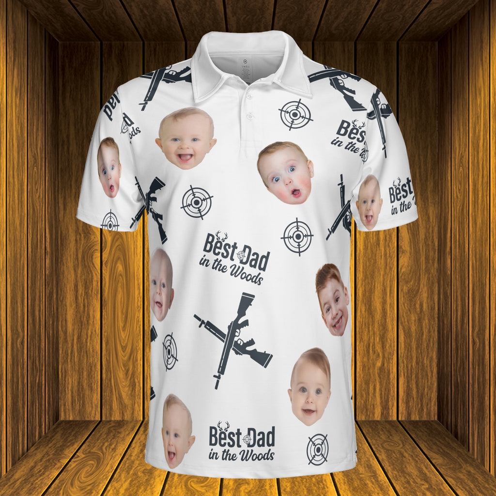 Best Dad in the Woods - Personalized Photo Polo Shirt - Gift For Dad