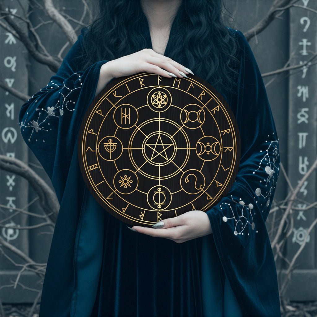 Mystical Wheel of the Year Magic Circle Wiccan Symbol Poster