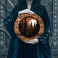 Moon Forest Wheel of the Year Wooden Pagan Wall Decor
