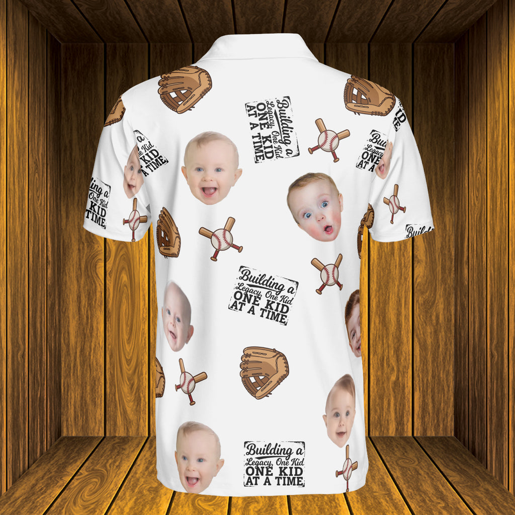 Building a Legacy, One Kid at a Time - Personalized Photo Polo Shirt - Gift For Dad