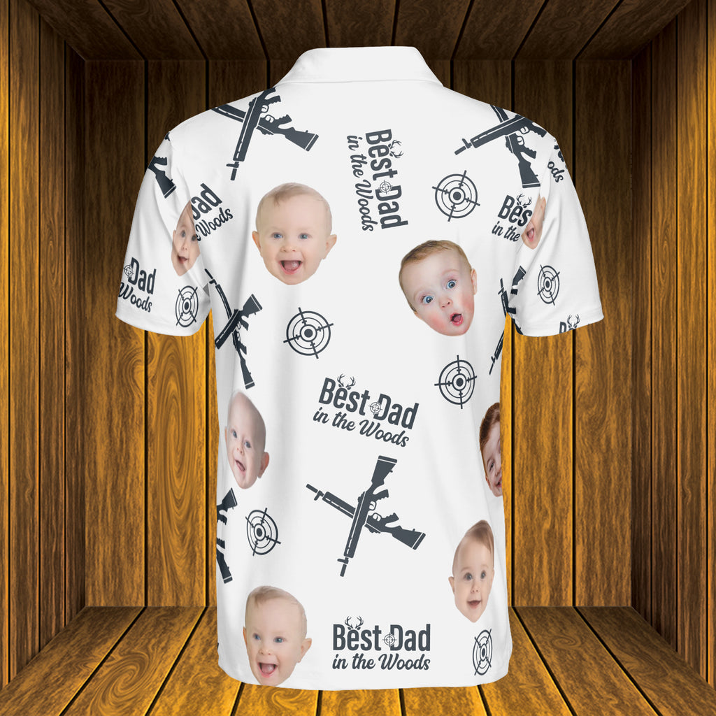 Best Dad in the Woods - Personalized Photo Polo Shirt - Gift For Dad