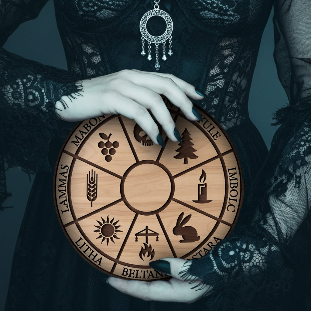 Wheel of the Year Sabbat Calendar Wooden Pagan Printable Wall Art