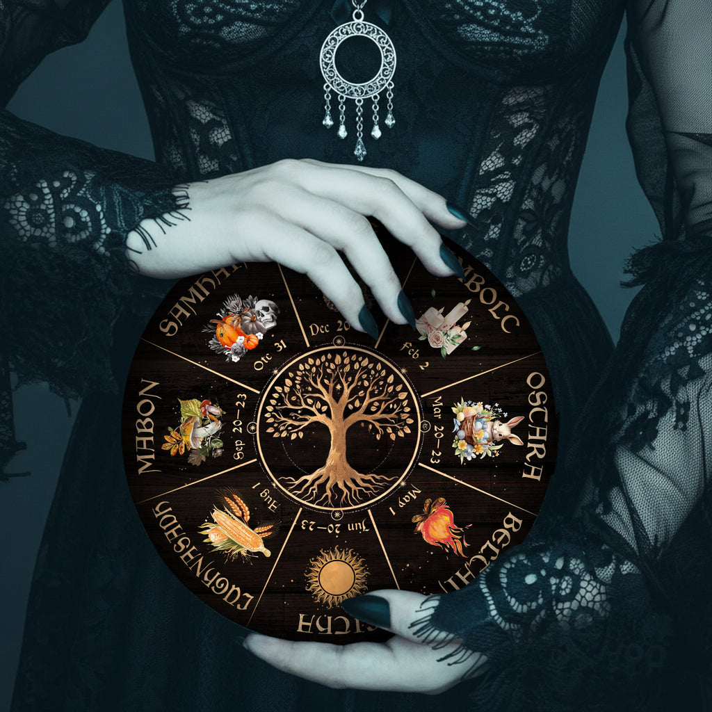 Tree Seasonal Wheel of the Year Wooden Pagan Wall Decor