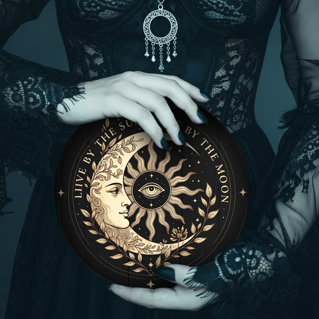 Sun Moon Face Wooden Spiritual Wall Decor