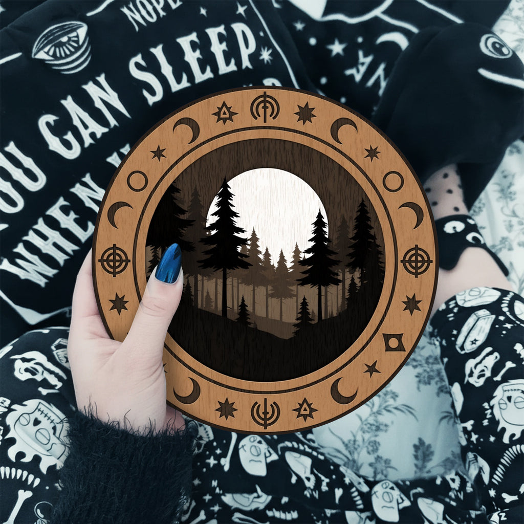 Forest Wheel of the Year Pagan Moon Calendar Wall Art