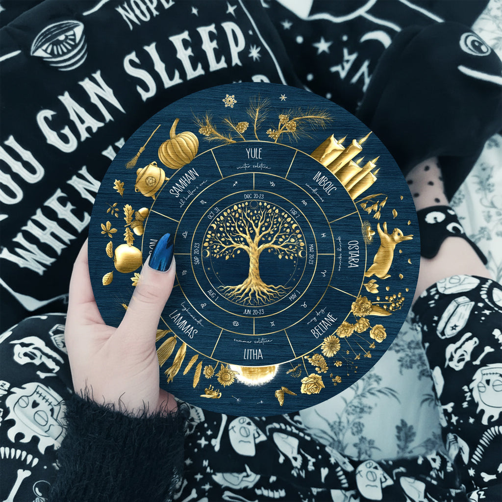 Tree of Life Wheel of the Year Wooden Pagan Wall Decor