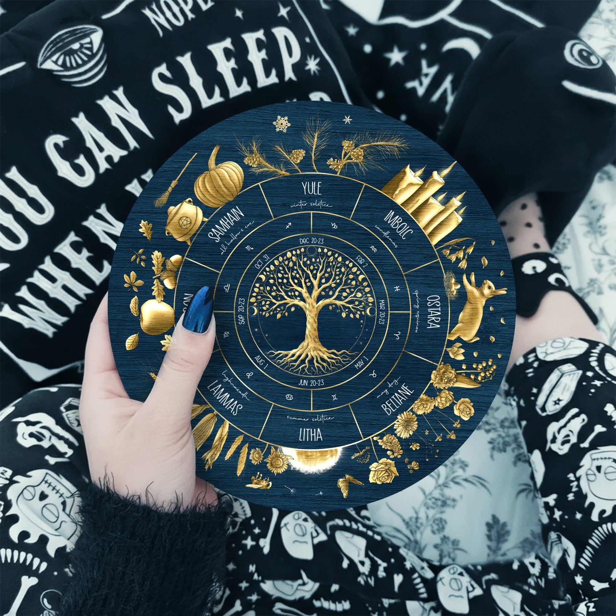 Tree of Life Wheel of the Year Wooden Pagan Wall Decor