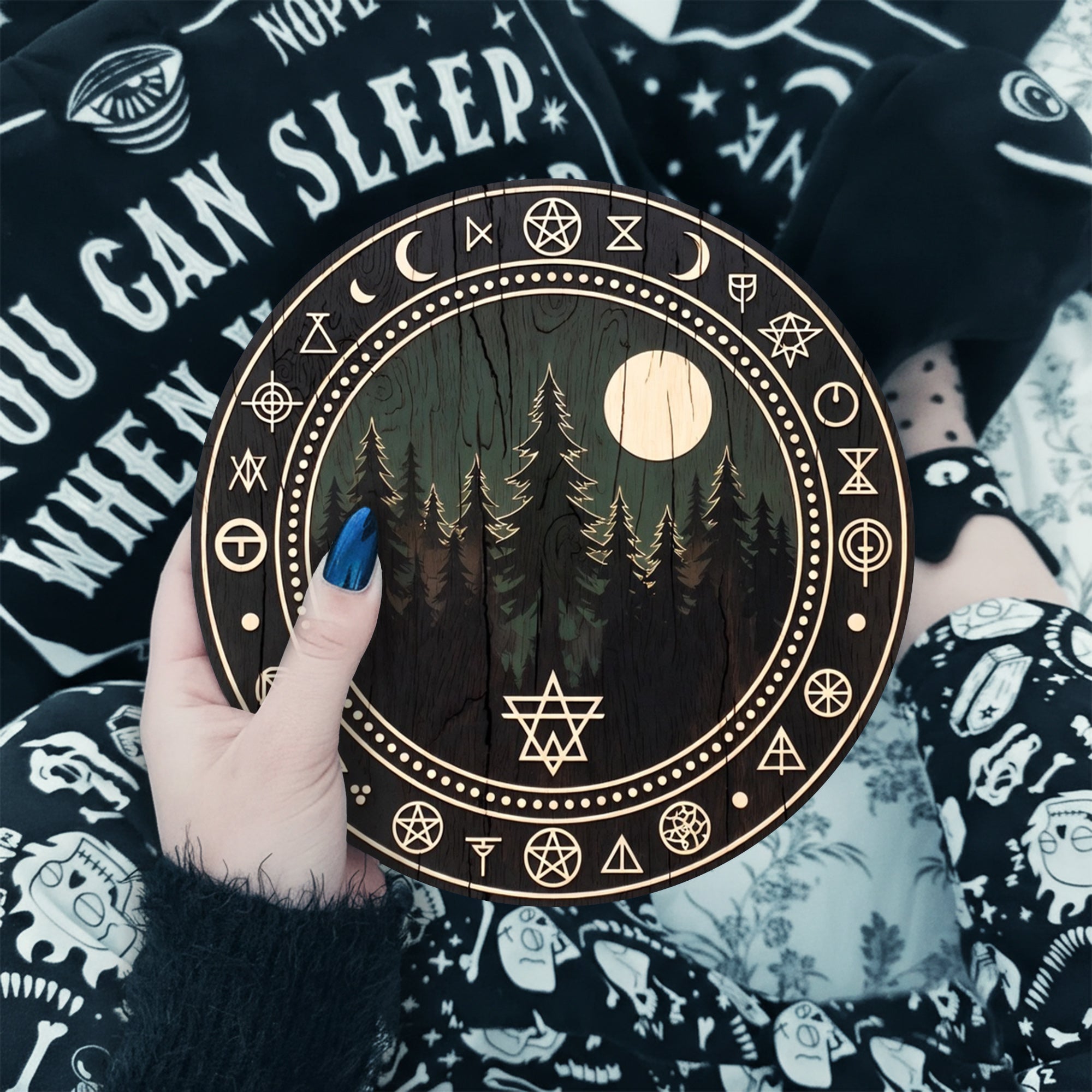 Sacred Wheel of the Year Wooden Wiccan Symbol Wall Art