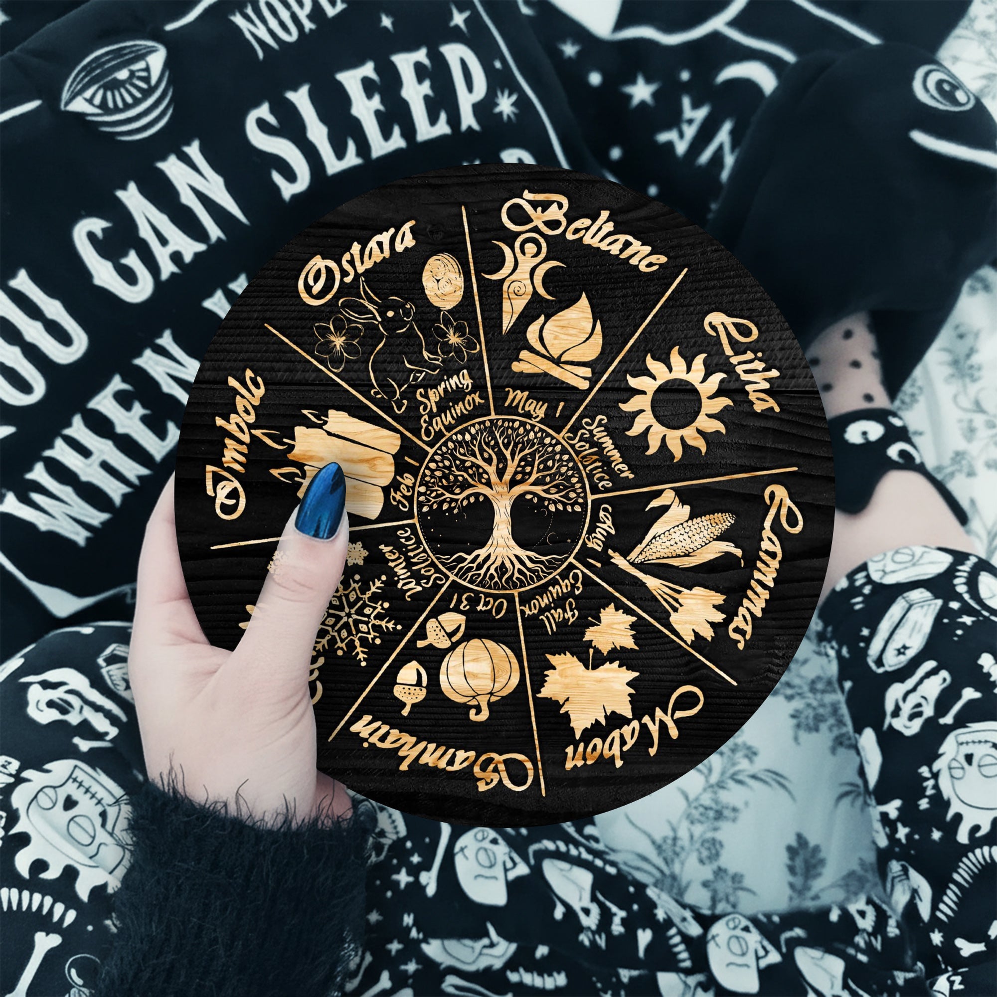 Tree Seasonal Wheel of the Year Wooden Pagan Wall Decor