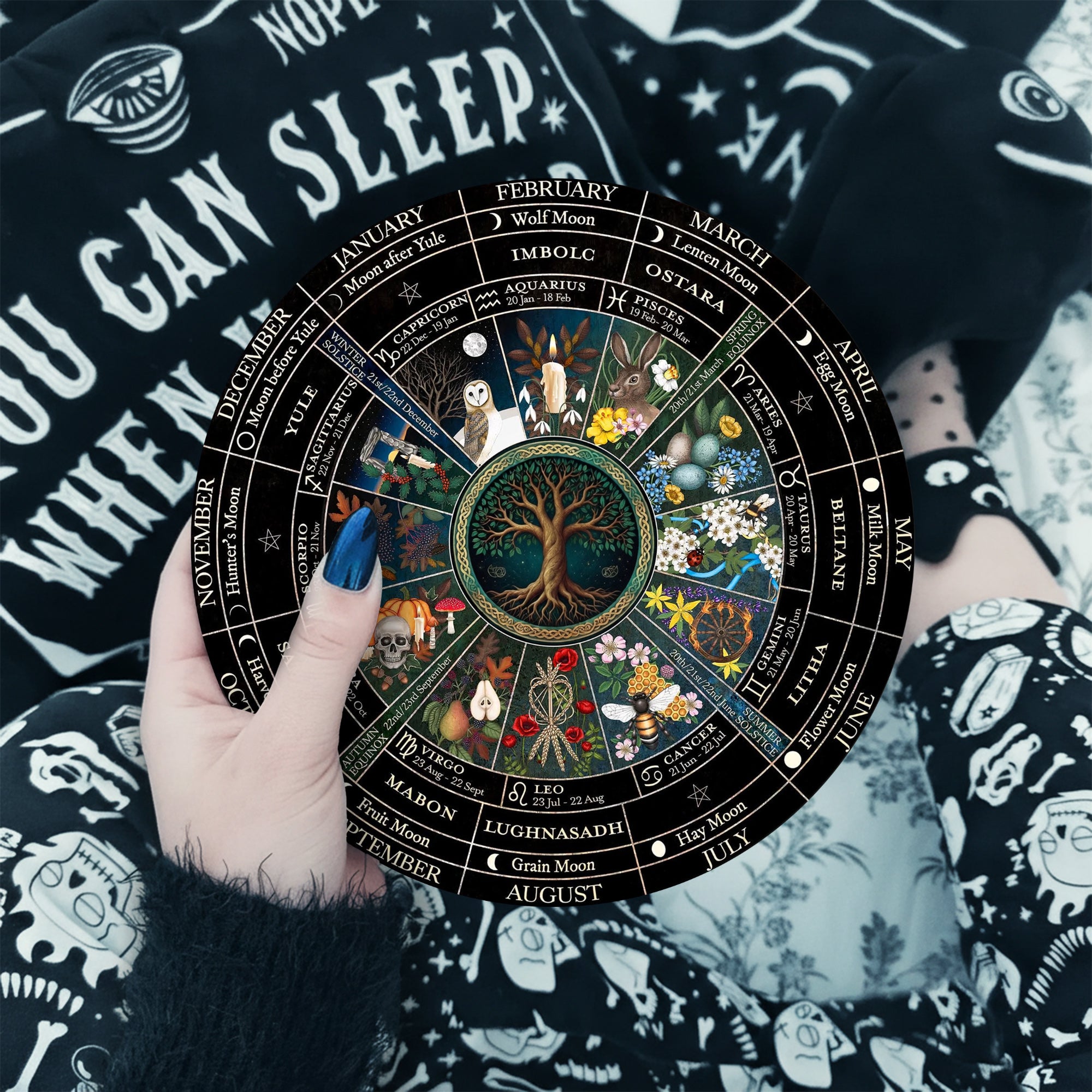 Full Seasonal Wheel of the Year Wooden Pagan Wall Decor