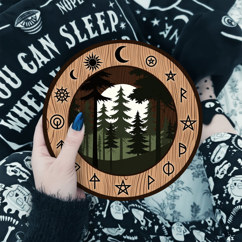 Forest Wheel of the Year Wooden Pagan Nature Wall Decor