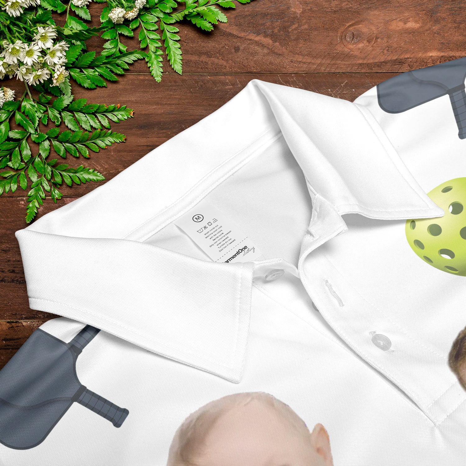 Pickleball Best Dad by the Court - Personalized Photo Polo Shirt - Gift For Dad