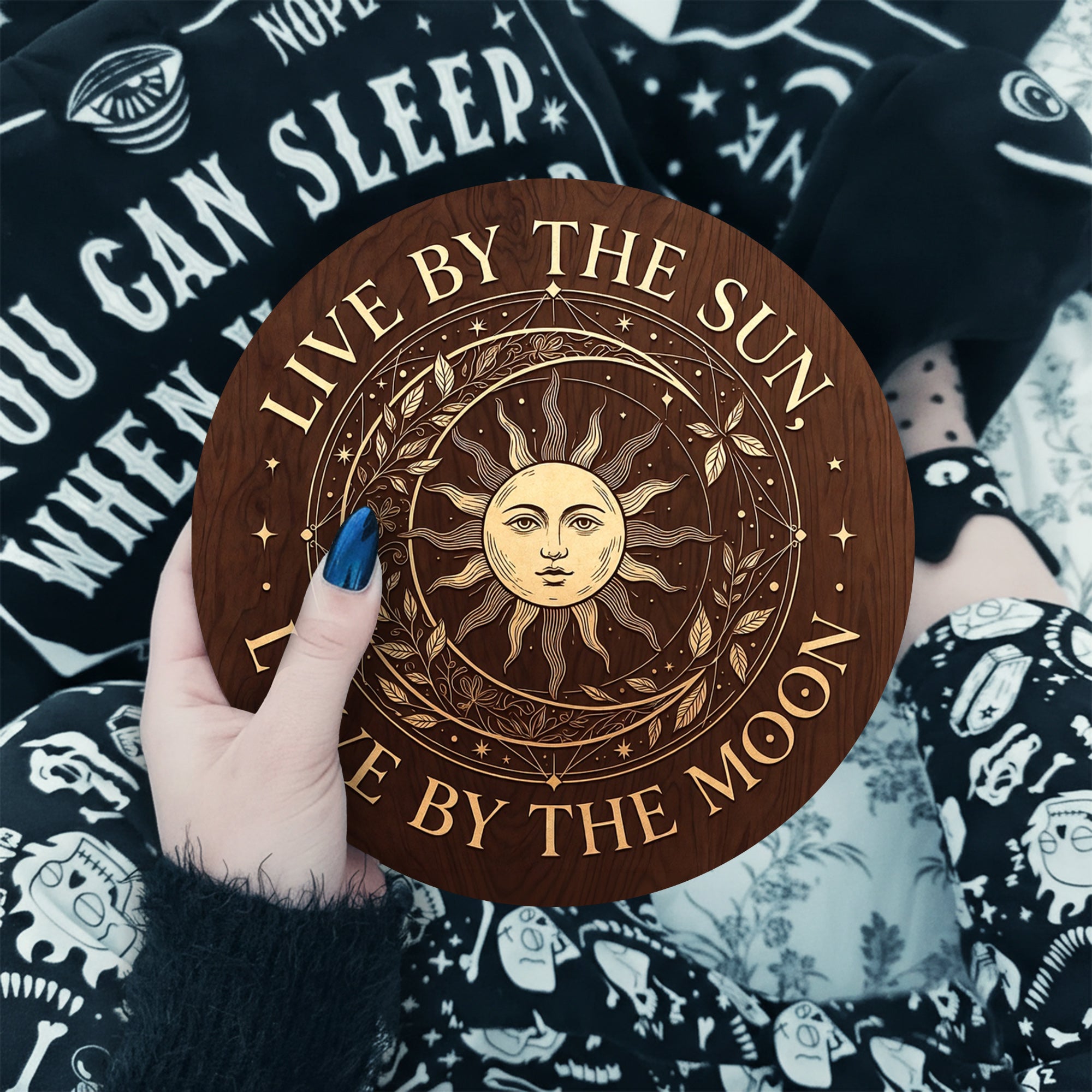 Live by the Sun Love by the Moon Wooden Wall Art