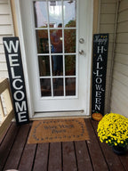 Happy Halloween Sign Reversible Wood Sign Entryway Sign Distressed Wood Rustic Decor Extra Large Oversized Porch Sign Front Door Pumpkin Bat