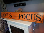 Hocus Pocus Sign Large Horizontal Halloween Sign Spooky Fall Decor Rustic Primitive Halloween Distressed Wood Wall Hanging Witch Decoration