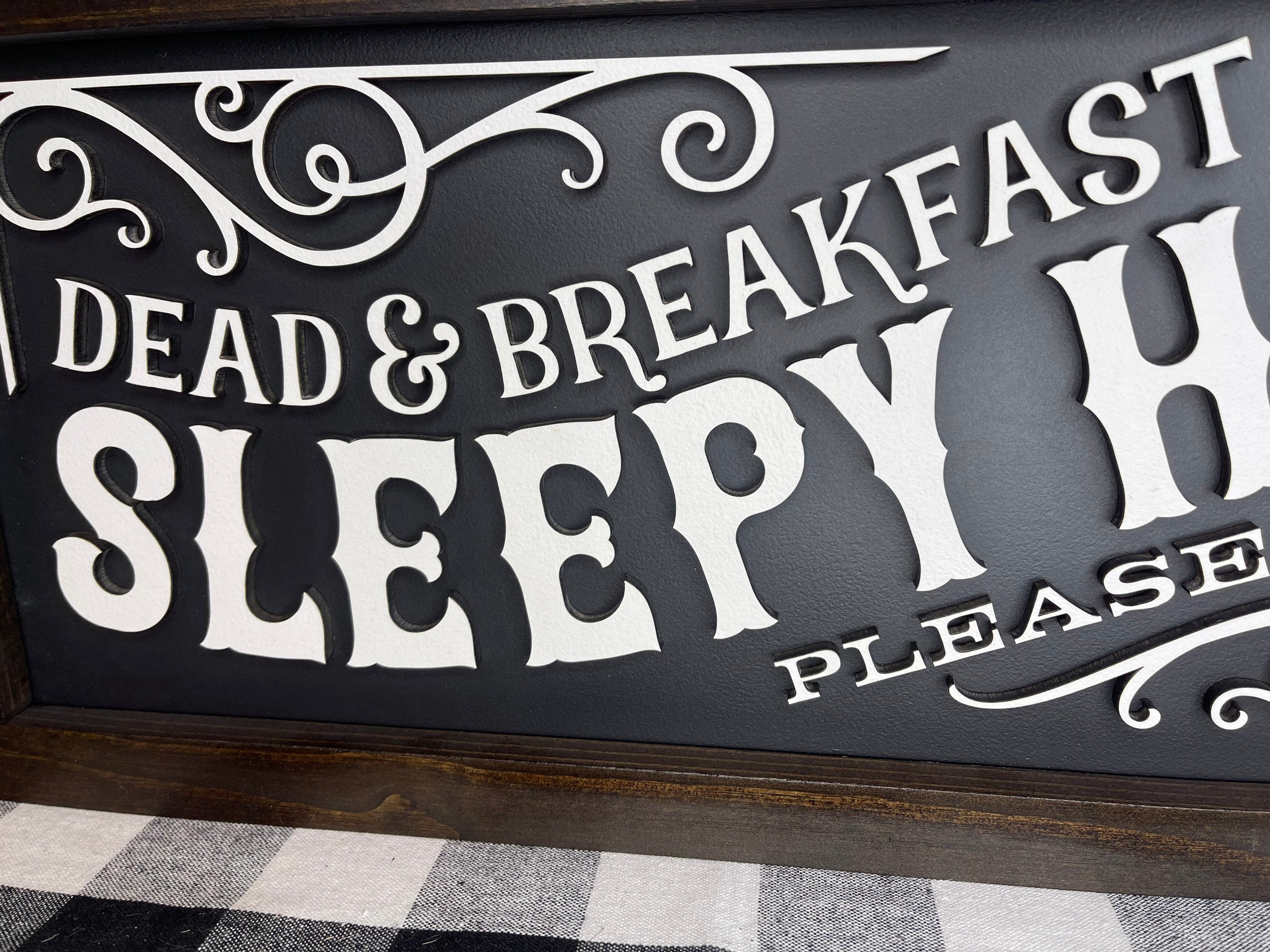 Sleepy Hollow Dead and Breakfast, 3D Halloween Sign, Halloween Decor, Pumpkins, Spooky Decor, Mantel Decor