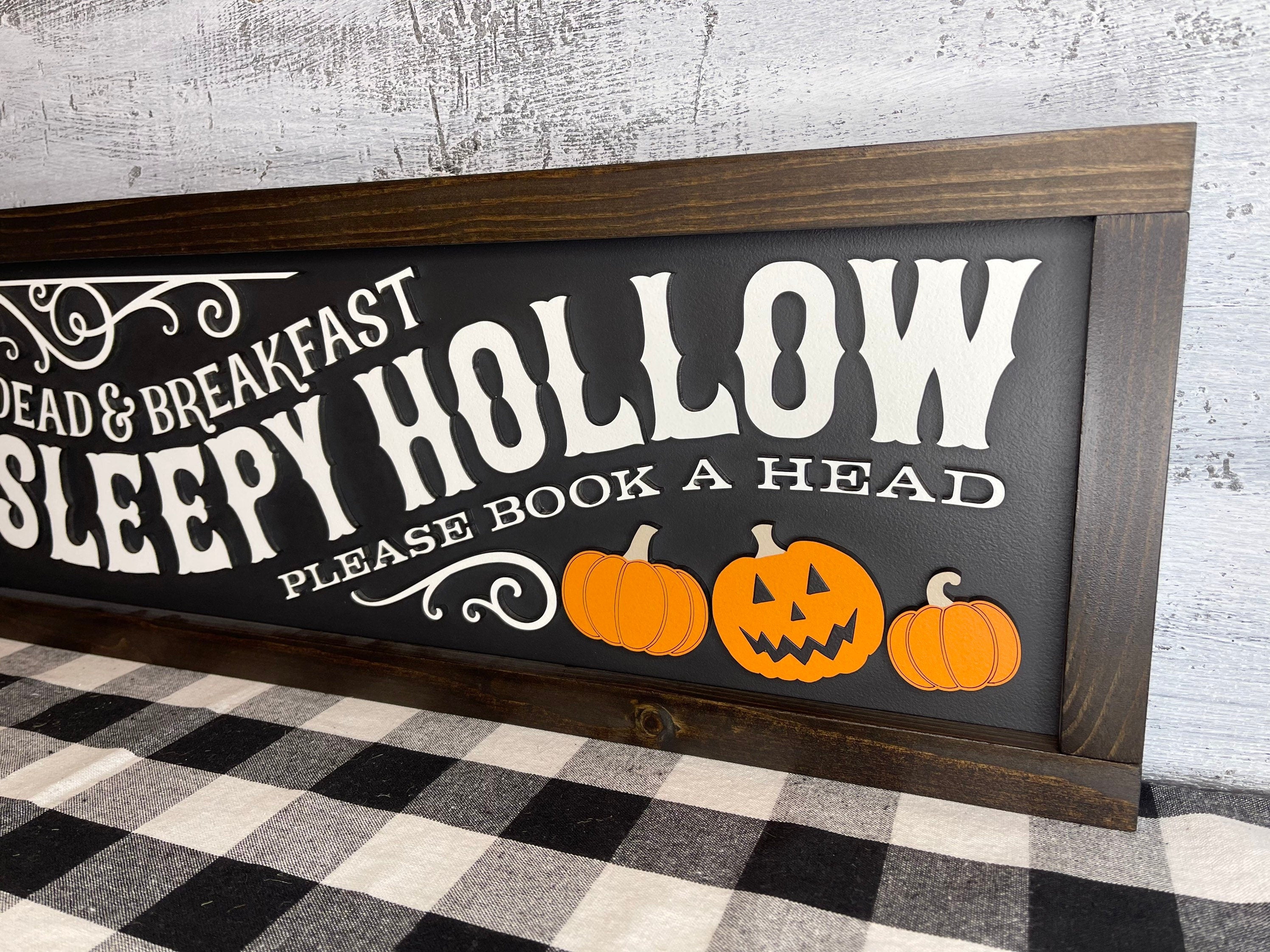Sleepy Hollow Dead and Breakfast, 3D Halloween Sign, Halloween Decor, Pumpkins, Spooky Decor, Mantel Decor