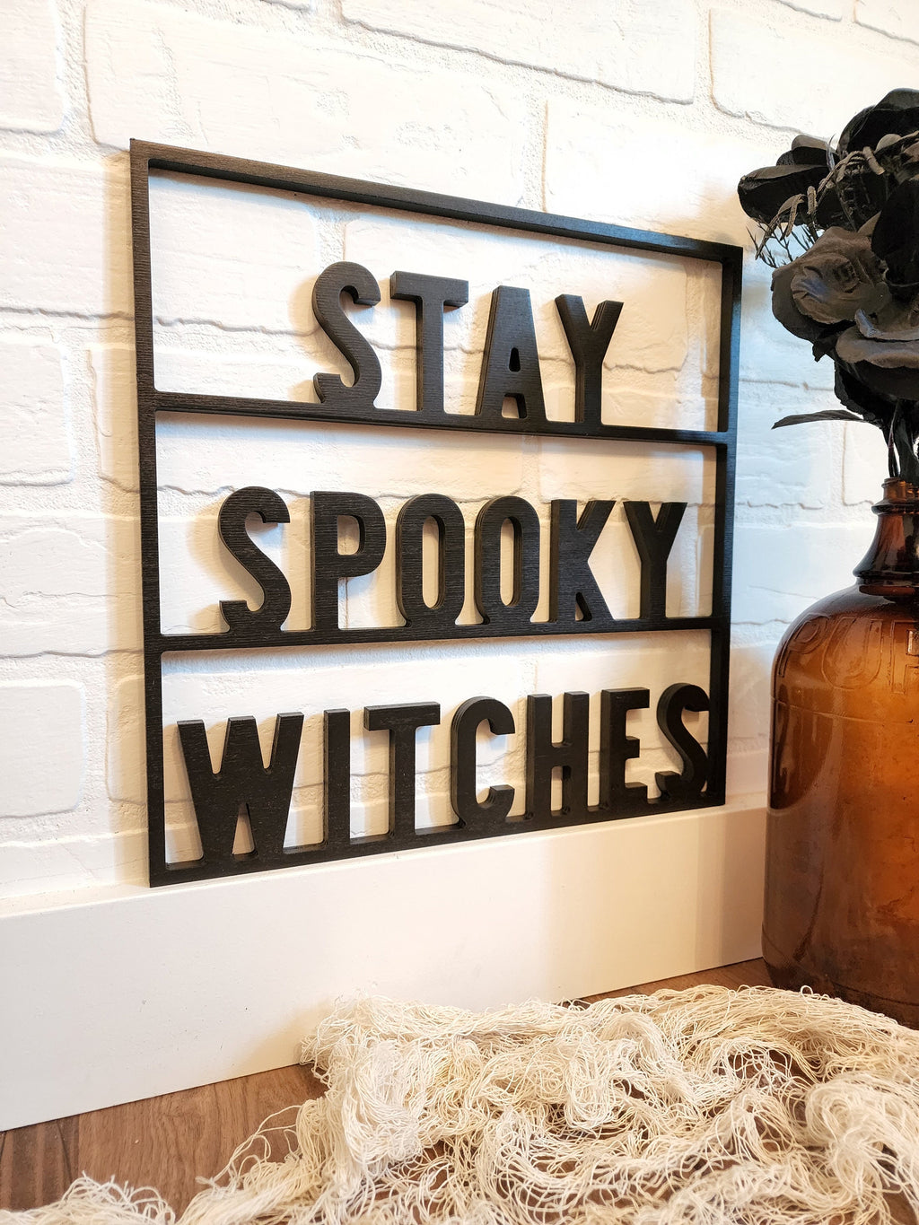 Stay Spooky Witches Sign, Spooky Vibes, Halloween Decor, Halloween Wood Sign, Halloween Door Sign, Trick Or Treat Sign, Halloween Wall Art