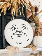 Man In the moon sign, Halloween decor, Halloween sign, fall sign, Falloween, man in the moon, fall mantle, Halloween shelf, Halloween