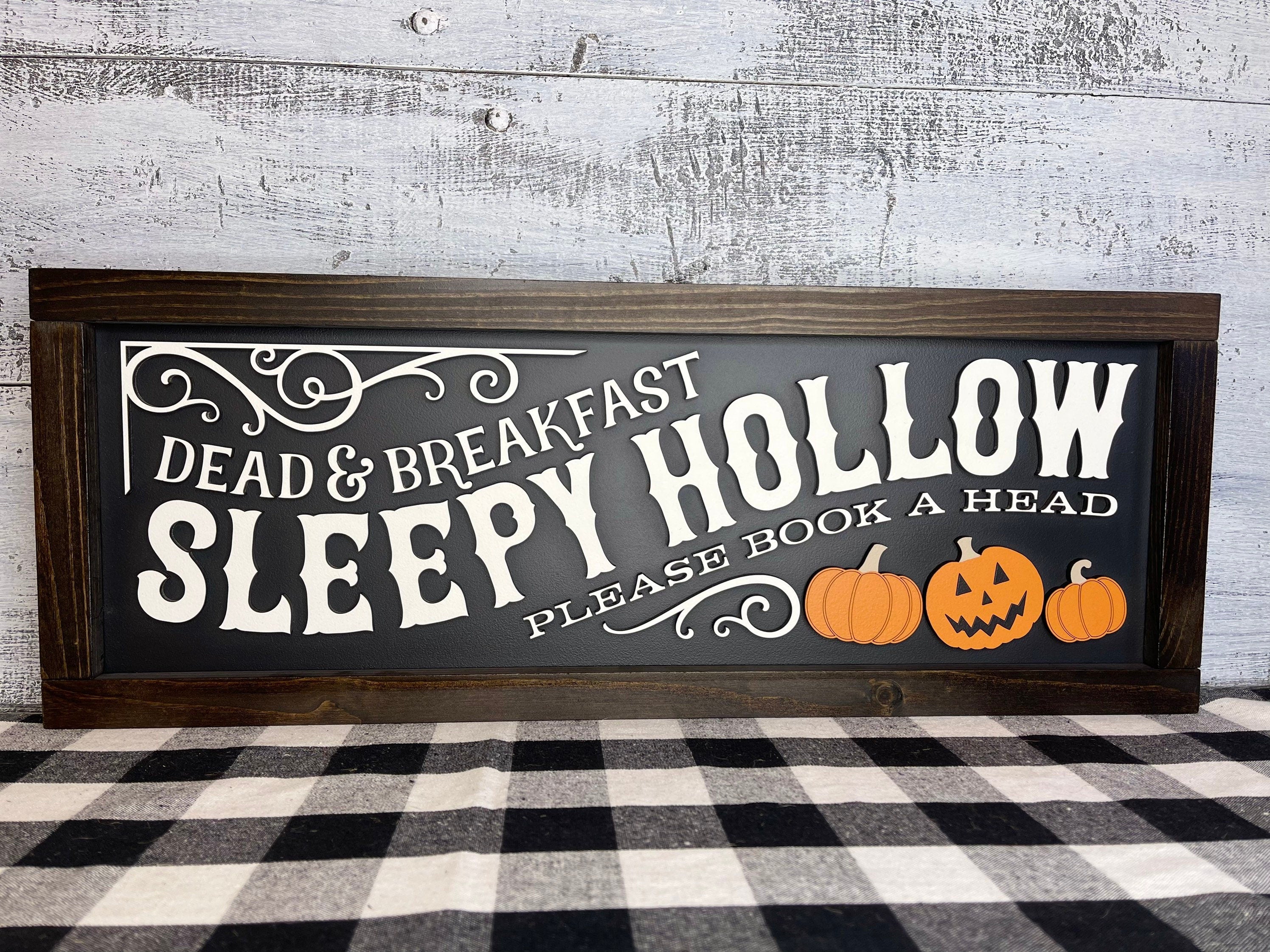Sleepy Hollow Dead and Breakfast, 3D Halloween Sign, Halloween Decor, Pumpkins, Spooky Decor, Mantel Decor