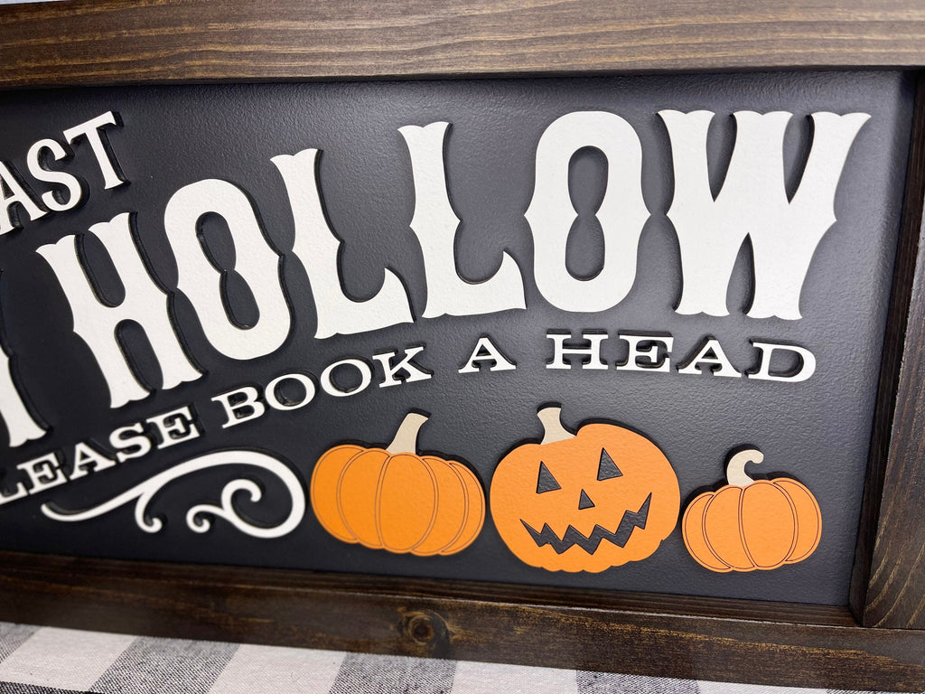 Sleepy Hollow Dead and Breakfast, 3D Halloween Sign, Halloween Decor, Pumpkins, Spooky Decor, Mantel Decor