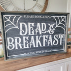 Dead and Breakfast Sign, Farmhouse Halloween Sign, Halloween Wood Decor, Farmhouse Halloween Decor, Halloween Mantel Decor, Fall Wood Sign