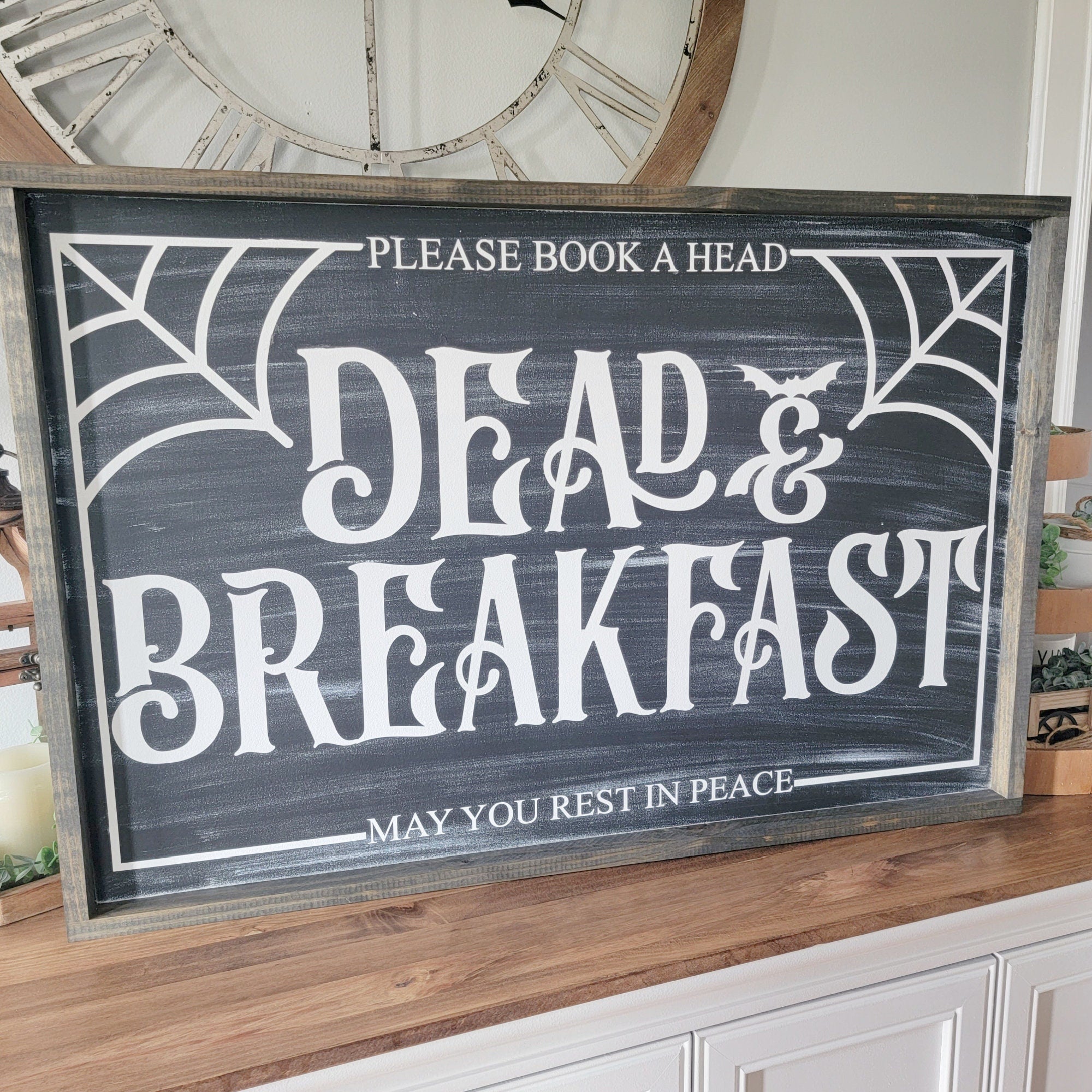 Dead and Breakfast Sign, Farmhouse Halloween Sign, Halloween Wood Decor, Farmhouse Halloween Decor, Halloween Mantel Decor, Fall Wood Sign