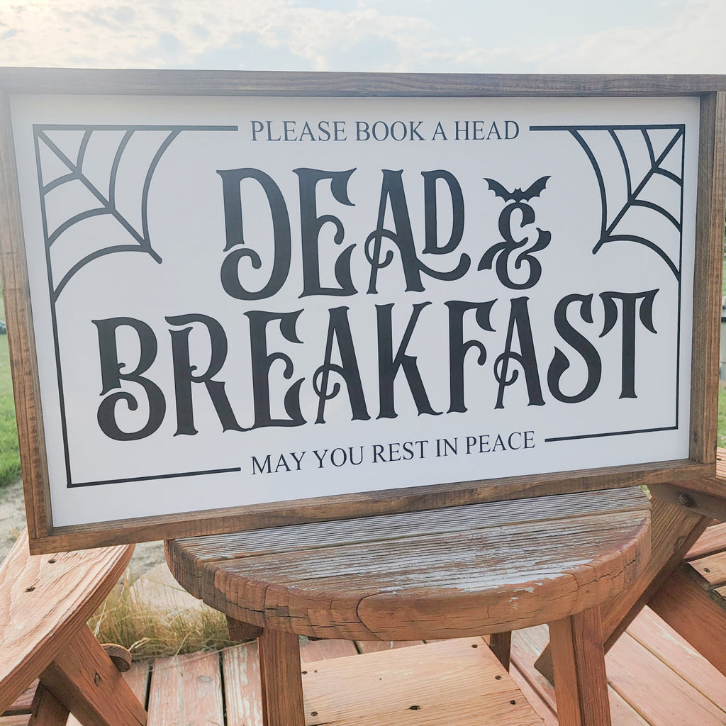 Dead and Breakfast Sign, Farmhouse Halloween Sign, Halloween Wood Decor, Farmhouse Halloween Decor, Halloween Mantel Decor, Fall Wood Sign