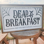 Dead and Breakfast Sign, Farmhouse Halloween Sign, Halloween Wood Decor, Farmhouse Halloween Decor, Halloween Mantel Decor, Fall Wood Sign