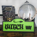 Halloween Street Sign Wood Home Decor | Halloween Table Decor | Tiered Tray Sign | Spooky Shelf Sitter