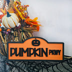 Halloween Street Sign Wood Home Decor | Halloween Table Decor | Tiered Tray Sign | Spooky Shelf Sitter