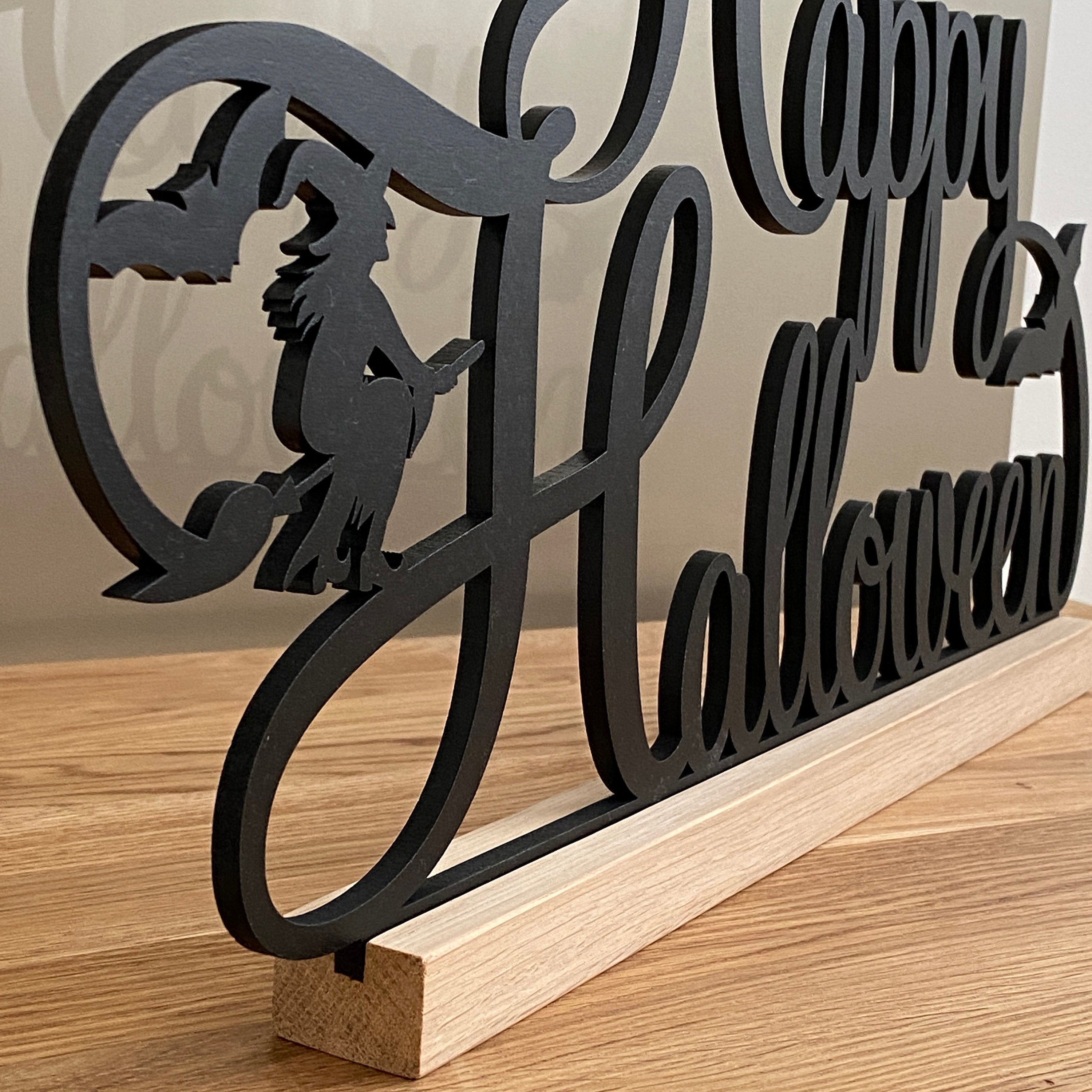 Freestanding Happy Halloween Sign, Welcome Halloween sign, Wood Halloween Sign, Happy Halloween Signs, Halloween Mantel and Table decor